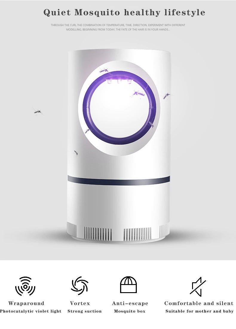 Electric Fly Bug Mosquito Insect Killer – LED Light Trap Control Lamp with USB Power Supply & Adapter