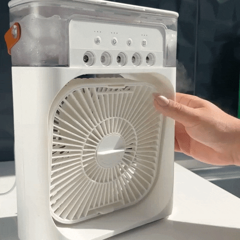 Portable Air Conditioner Fan Large Size Usb Electric Fan With Led Night Light, Fine Mist Water, And Humidifier Function|(random Color)