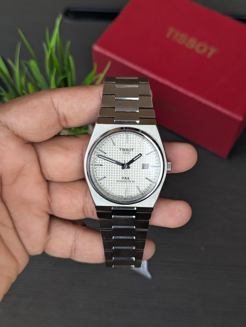 ✨ TST PRX AAA Quartz – Textured White Dial with silver Touch ✨