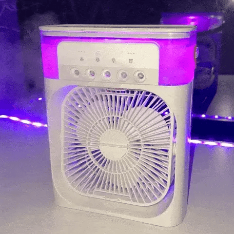 Portable Air Conditioner Fan Large Size Usb Electric Fan With Led Night Light, Fine Mist Water, And Humidifier Function|(random Color)