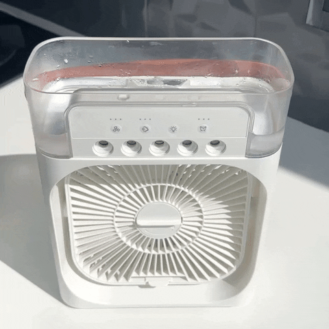Portable Air Conditioner Fan Large Size Usb Electric Fan With Led Night Light, Fine Mist Water, And Humidifier Function|(random Color)
