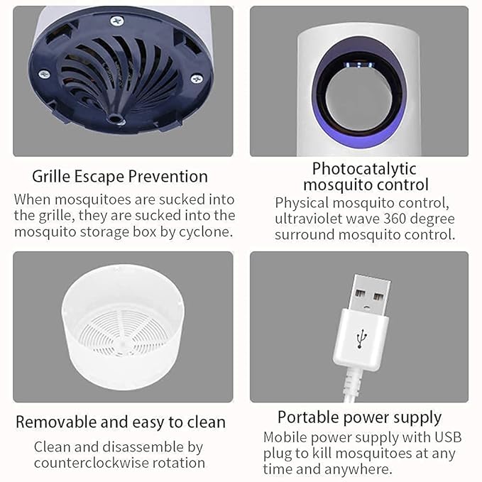 🦟 2025 Portable Indoor Bug Zapper – Chemical-Free Electric Mosquito Killer Lamp