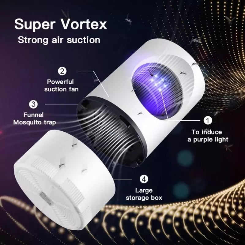 Electric Fly Bug Mosquito Insect Killer – LED Light Trap Control Lamp with USB Power Supply & Adapter