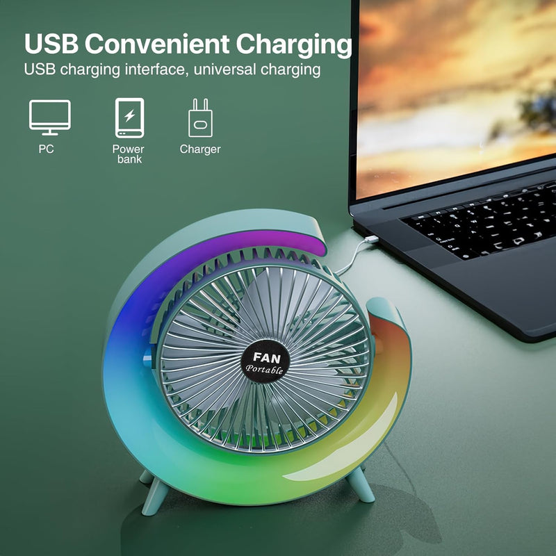 Coloful Rechargeable Desktop Fan
