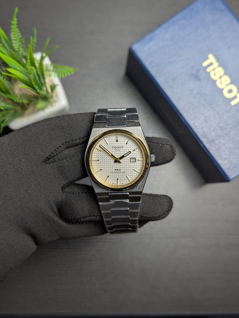 ✨ TST PRX AAA Quartz – Textured White Dial with Golden Touch ✨