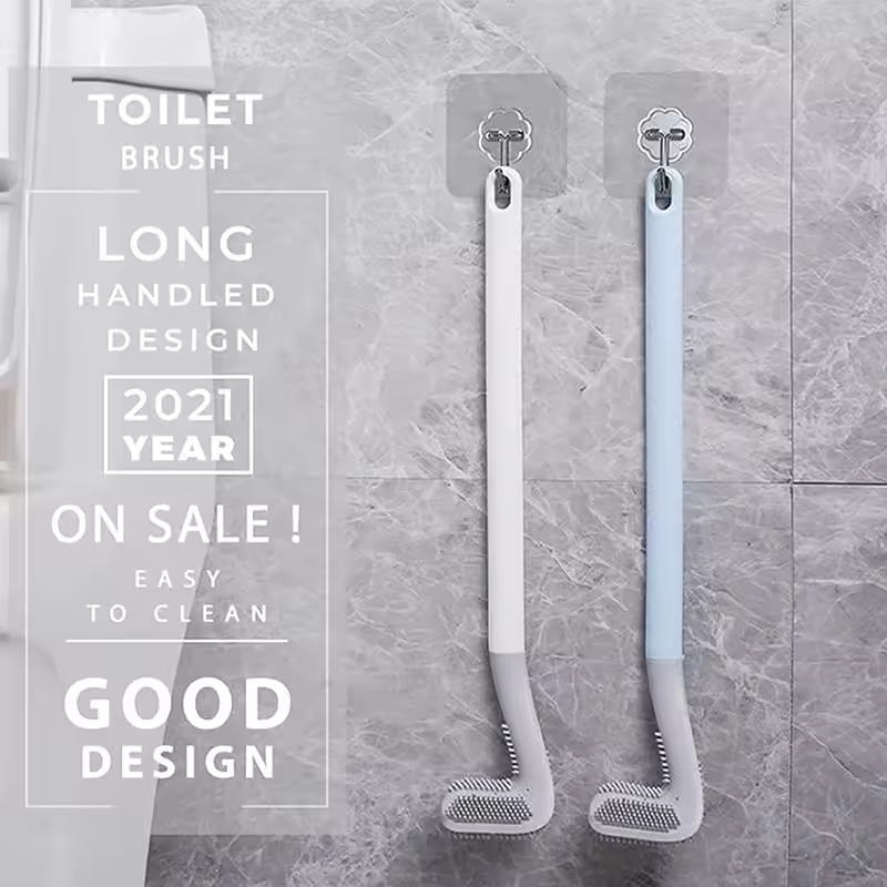 Silicone Soft Rubber Toilet Cleaner Brush (Buy 1 Get 1 Free)