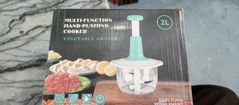 Manual Hand Push Chopper | Multi-functional Vegetable Meat Grinder, Grater, Chopper -2l (random Color)