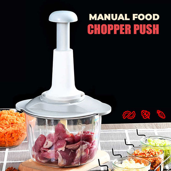 Manual Food Push Chopper  For Vegetables & Meat 1.5L/2L